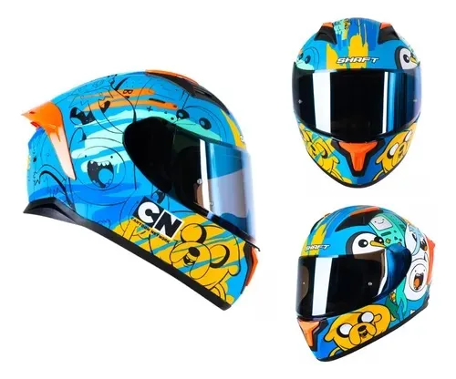 CASCO SHAFT CARTOON ADVENTURE TIME CON MICA IRIDIUM -Certificación Europea ECER22-06