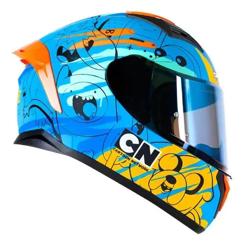 CASCO SHAFT CARTOON ADVENTURE TIME CON MICA IRIDIUM -Certificación Europea ECER22-06